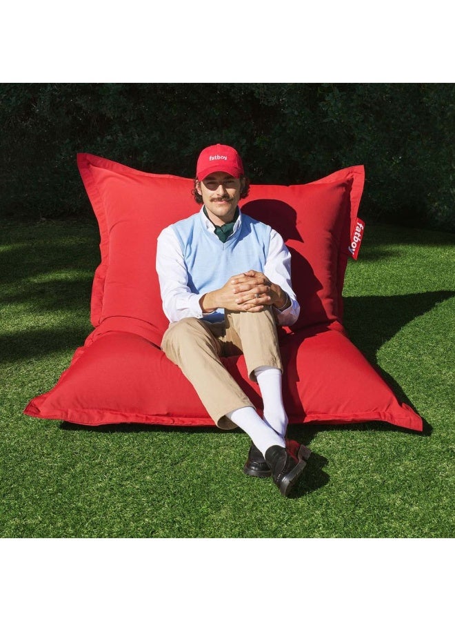 Fatboy كرسي فاتبوي الأصلي من حبوب الفاصولياء | كرسي استرخاء متعدد الوظائف | للاستخدام الداخلي والخارجي | مقاوم للماء والأوساخ | مقاوم للأشعة فوق البنفسجية | 180 × 140 سم - (أحمر) - Image 2